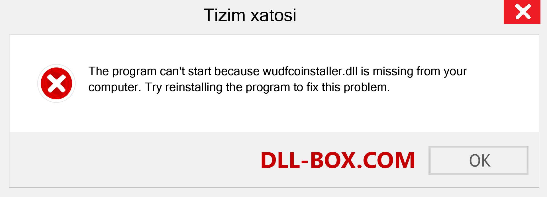 wudfcoinstaller.dll fayli yo'qolganmi?. Windows 7, 8, 10 uchun yuklab olish - Windowsda wudfcoinstaller dll etishmayotgan xatoni tuzating, rasmlar, rasmlar